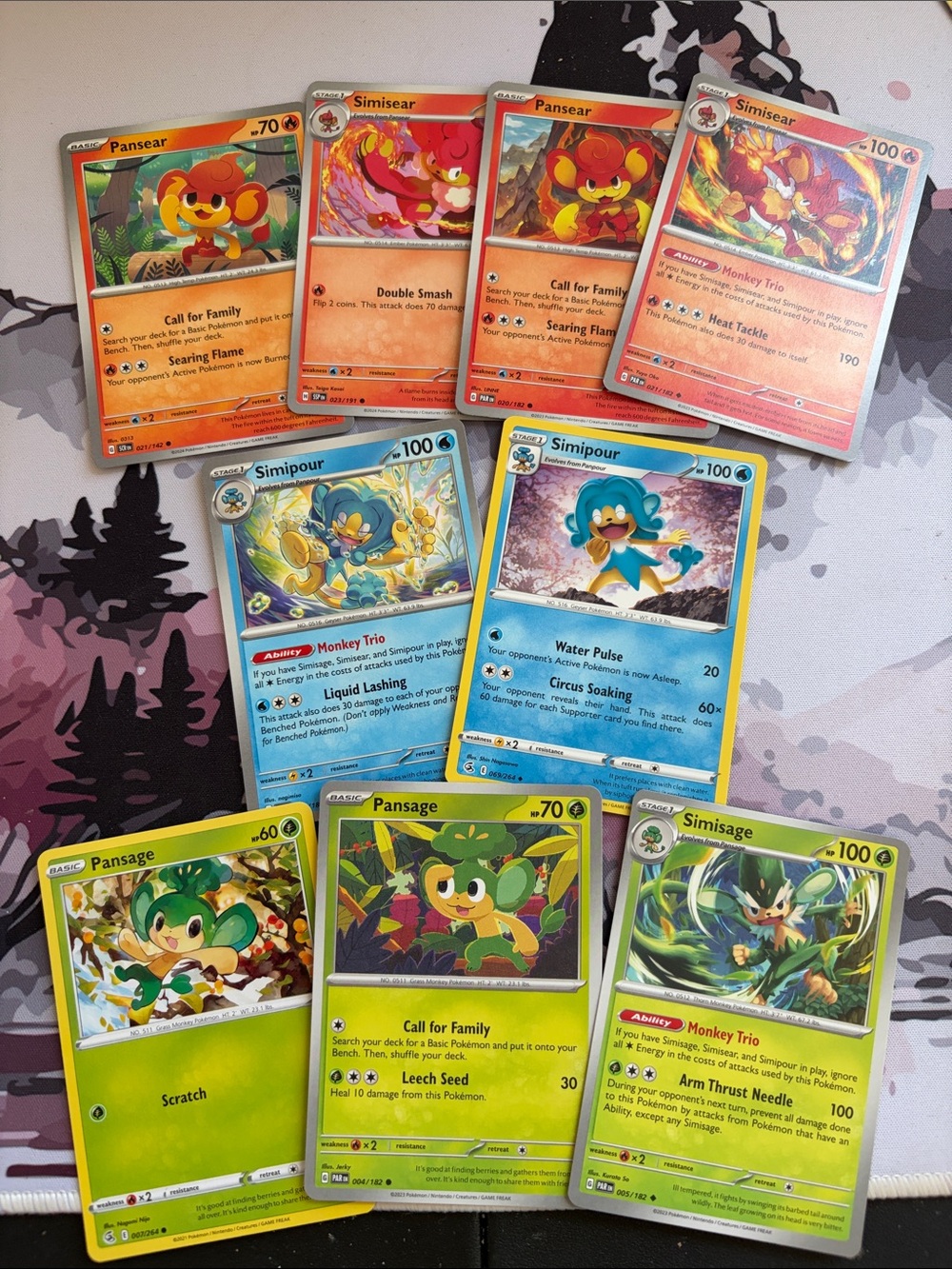Elemental Monkey Pokémon Lot | Pansage Pansear Simisage Simisear Simipour